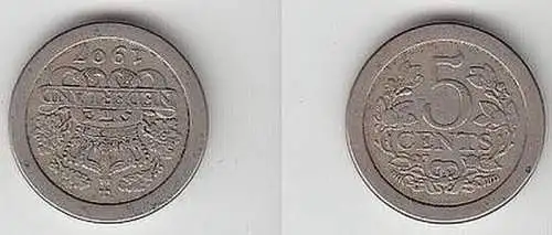 5 Cent Nickel Münze Niederlande 1907