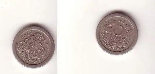 5 Cents Kupfer Nickel Münze Niederlande 1909