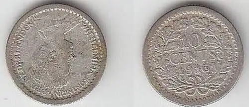 10 Cents Silber Münze Niederlande 1916