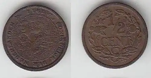 1/2 Cent Kupfer Münze Niederlande 1911