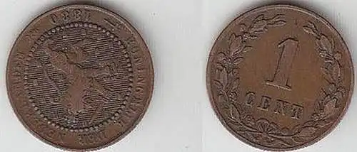 1 Cent Kupfer Münze Niederlande 1880