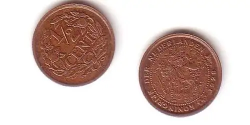 1/2 Cent Kupfermünze Niederlande 1928