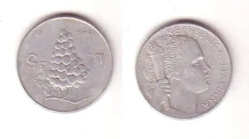 5 Lire Aluminium Münze Italien 1949