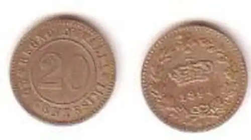 20 Centesimi Nickel Münze Italien 1894 KB