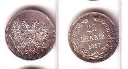 25 Penniä Silber Münze Finnland 1917