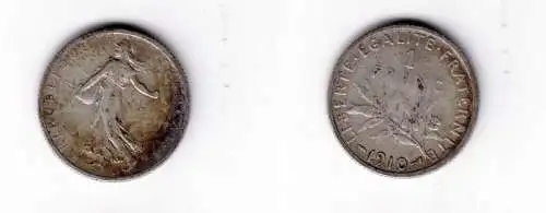 1 Franc Silber Münze Frankreich 1910 (100249)