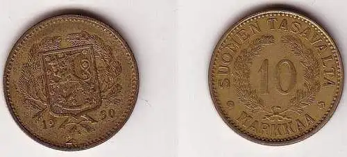 10 Markka Messing Münze Finnland 1930