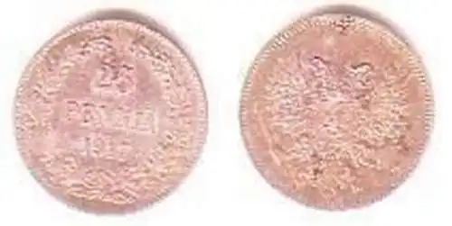 25 Penniä Silber Münze Finnland 1917