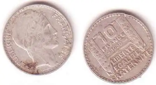 10 Francs Silber Münze Frankreich 1930 P. Turin