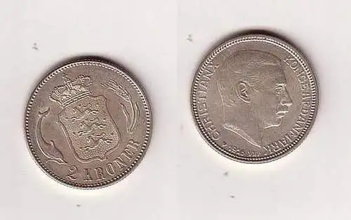 2 Kroner Kupfer Münze Dänemark 1916