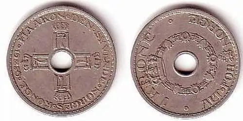 1 Krone Nickel Münze Norwegen 1950