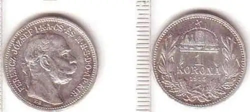 1 Krone Silber Münze Ungarn 1915 Franz Joseph