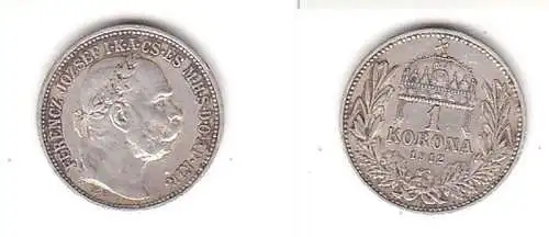 1 Krone Silbermünze Ungarn 1912