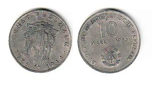 DDR Gedenkmünze 10 Mark Berlin Ernst Thälmann 1986 (109906)