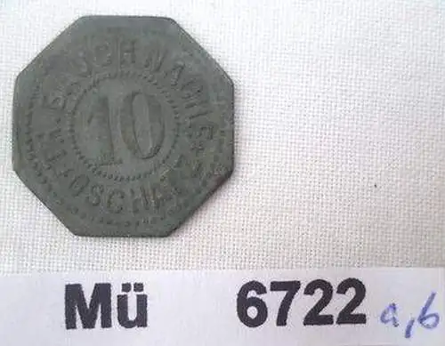 10 Pfennig Zink Not Münze Th. Bauch Nachf. Oschatz ohne Jahr um 1917