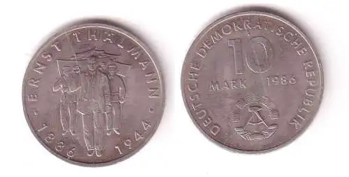 DDR Gedenk Münze 10 Mark Ernst Thälmann 1986 (110433)