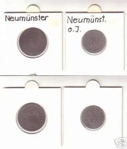 10 & 50 Pfennig Münzen Notgeld Bankverein Neumünster