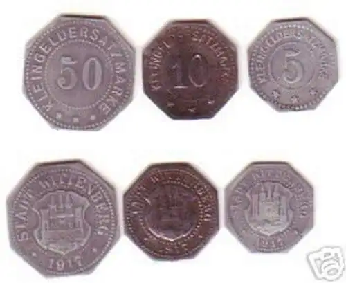 3 Münzen Notgeld 5 bis 50 Pfennig Stadt Wittenberg 1917