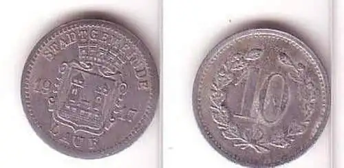 10 Pfennig Zinkmünze Notgeld Stadtgemeinde Lauf 1917