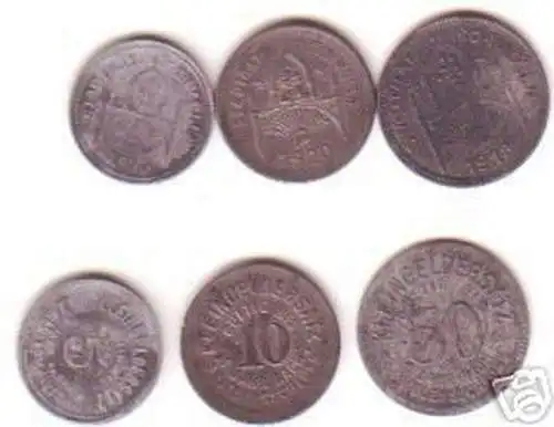 5, 10 & 50 Pfennig Notgeld Münze Stadt Schmölln 1918/20