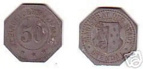 Notgeld Münze 50 Pfennig Stadt Stendal um 1920