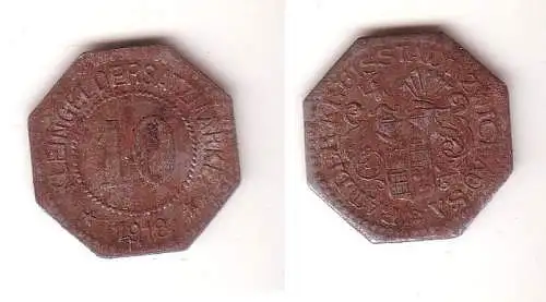 10 Pfennig Eisen Not Münze Rat der Kreisstadt Zwickau 1918