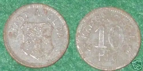 10 Pfennig Münze Notgeld Stadt Apolda 1918