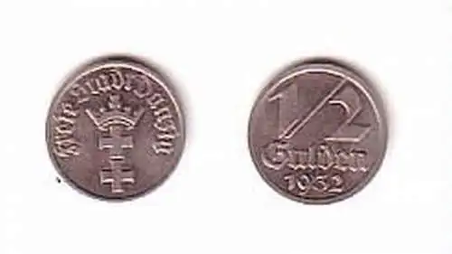 1/2 Gulden Münze Danzig 1932 Nickel