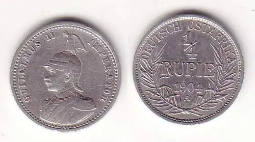 1/4 Rupie Silber Münze Deutsch Ostafrika DOA 1904 A