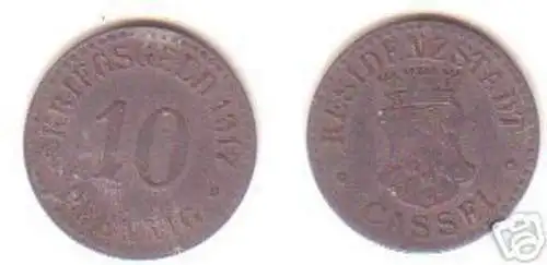 10 Pfennig Münze Notgeld der Stadt Cassel 1917 Zink