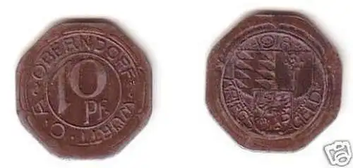 10 Pfennig Münze Kriegsgeld Oberndorf Württ.O.A. 1918