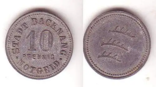 10 Pfennig Eisen Not Münze Stadt Backnang um 1917