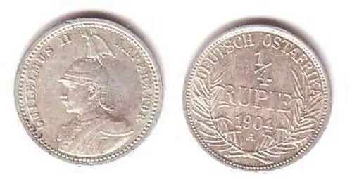 1/4 Rupie Silber Münze Deutsch Ostafrika DOA 1904 A