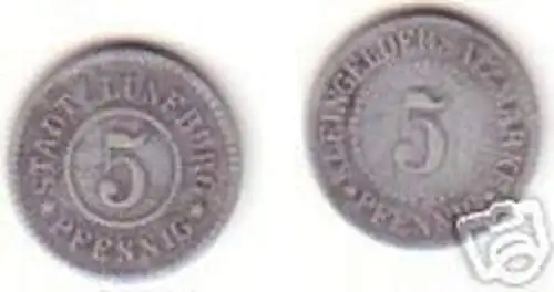 Münze Notgeld 5 Pfennig Stadt Lüneburg um 1920