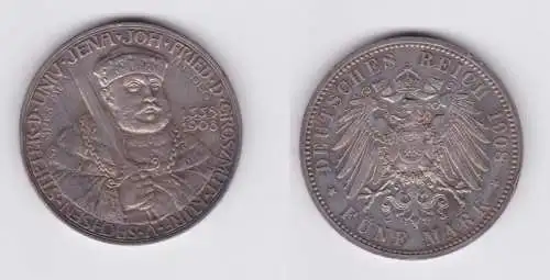 5 Mark Silbermünze Sachsen Weimar Eisenach Uni Jena 1908 Jäger 161 Stgl.(142194)