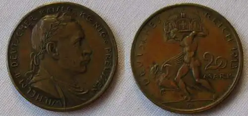 20 Mark Probeprägung Deutsches Reich Wilhelm II. Preussen - Karl Goetz (120161)