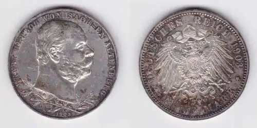 5 Mark Silbermünze Sachsen-Altenburg 1903 Regierungsjubiläum J 144 vz+ (141946)