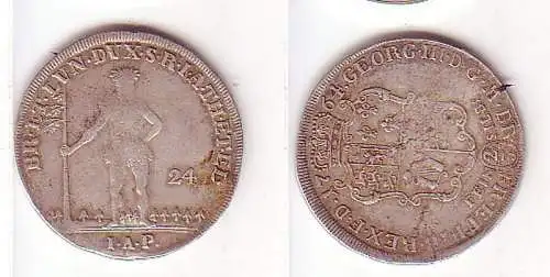 2/3 Taler 24 Mariengroschen Silber Münze Hannover 1764 (MU0184)