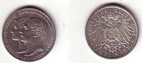 2 Mark Silber Münze Sachsen Weimar Eisenach 1903