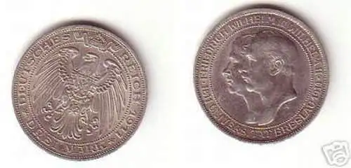 3 Mark Silber Münze Preussen Universität Breslau 1911