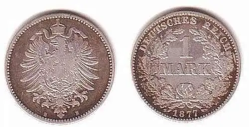 1 Mark Silber Münze Kaiserreich 1877 B