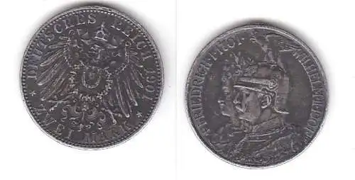 2 Mark Silbermünze Preussen 200 Jahre Königreich 1901