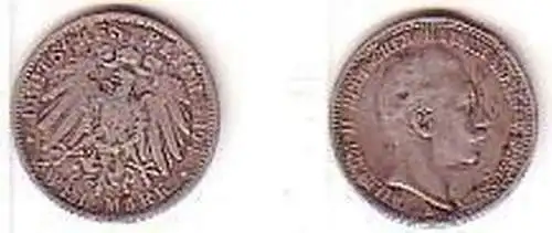 2 Mark Silber Münze Preussen Kaiser Wilhelm II 1904