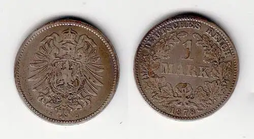 1 Mark Silber Münze Kaiserreich 1878 J