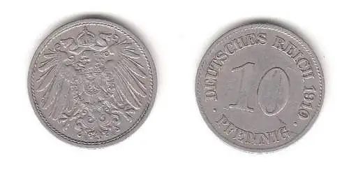 10 Reichspfennig Nickel Münze Deutsches Reich 1910 E, Jäger 13 (112332)