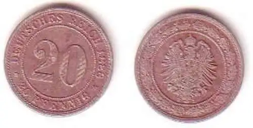 20 Pfennig Nickel Münze Deutsches Reich 1888 E Jäger 6