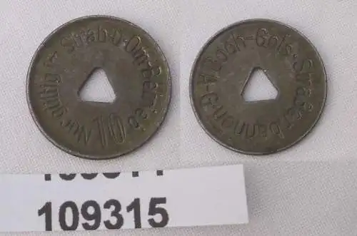 alte Wertmarke 10 Pfennig Bochum Gelsenkirchen Strassenbahnen