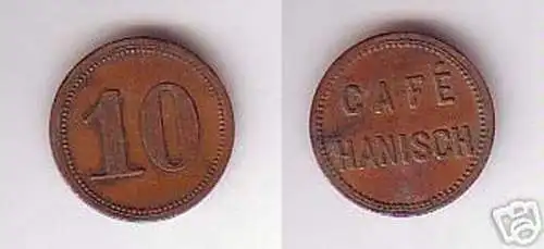 seltene Wertmarke 10 Pfennig "Cafe Hanisch" um 1920