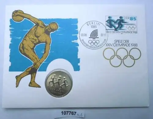 DDR Numisbrief Spiele der XXIV. Olympiade 1988 10 Mark 40 Jahre DDR Sport