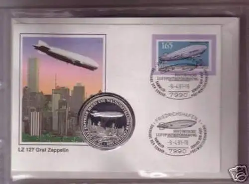 schöner Numisbrief LZ 127 Graf Zeppelin 1991